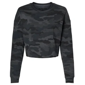 Outerwear|UNTUCKit Cropped Crew Neck (Women's) Black Camo