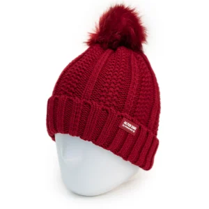 BeaniesEveryday Warmth, Elevated Feel|Autumn Collection|UNTUCKit Snowbird Woven Beanie With Pom - Red